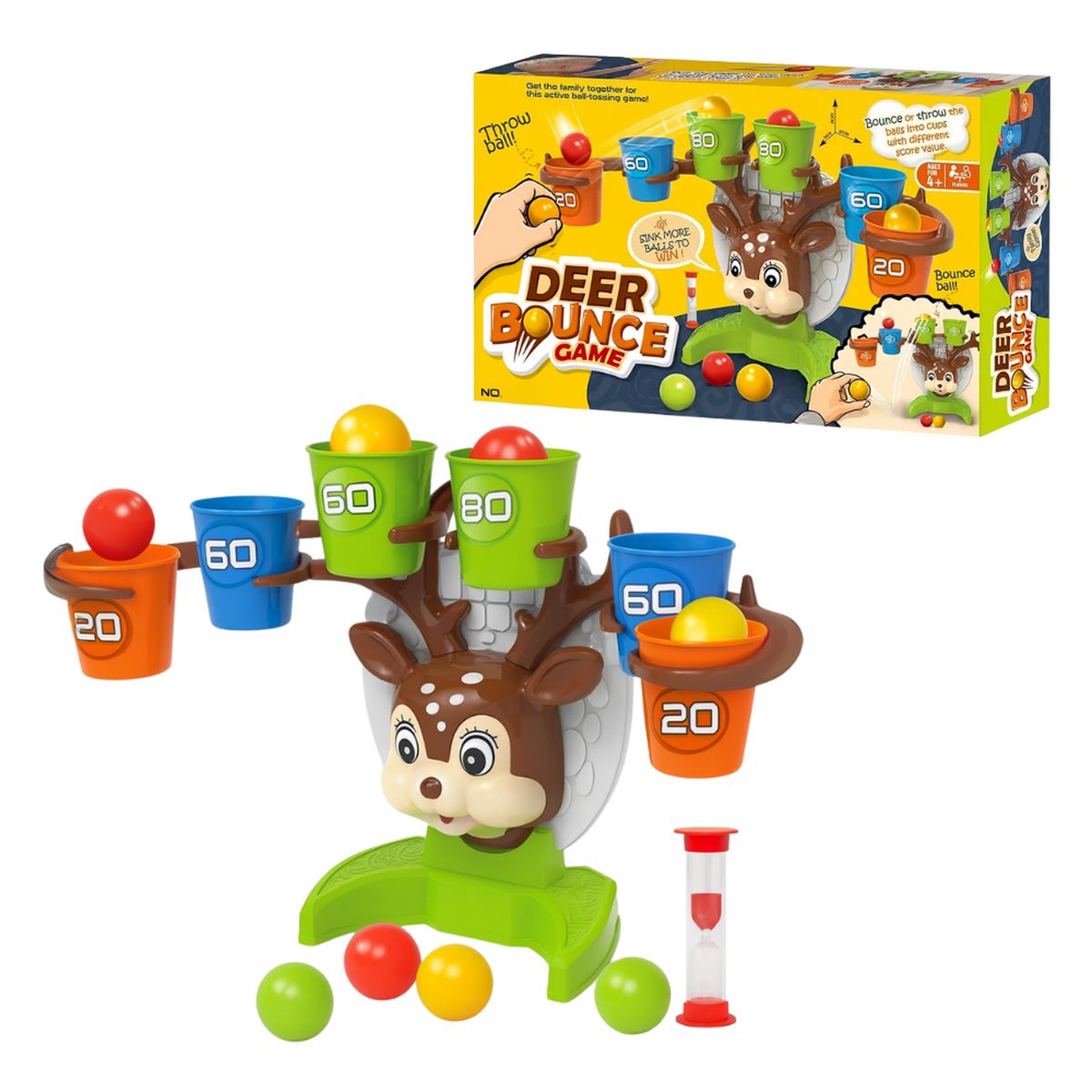FLIPEREX - Juego De Encestar Pelotas Deer Bounce Juguete De Punteria