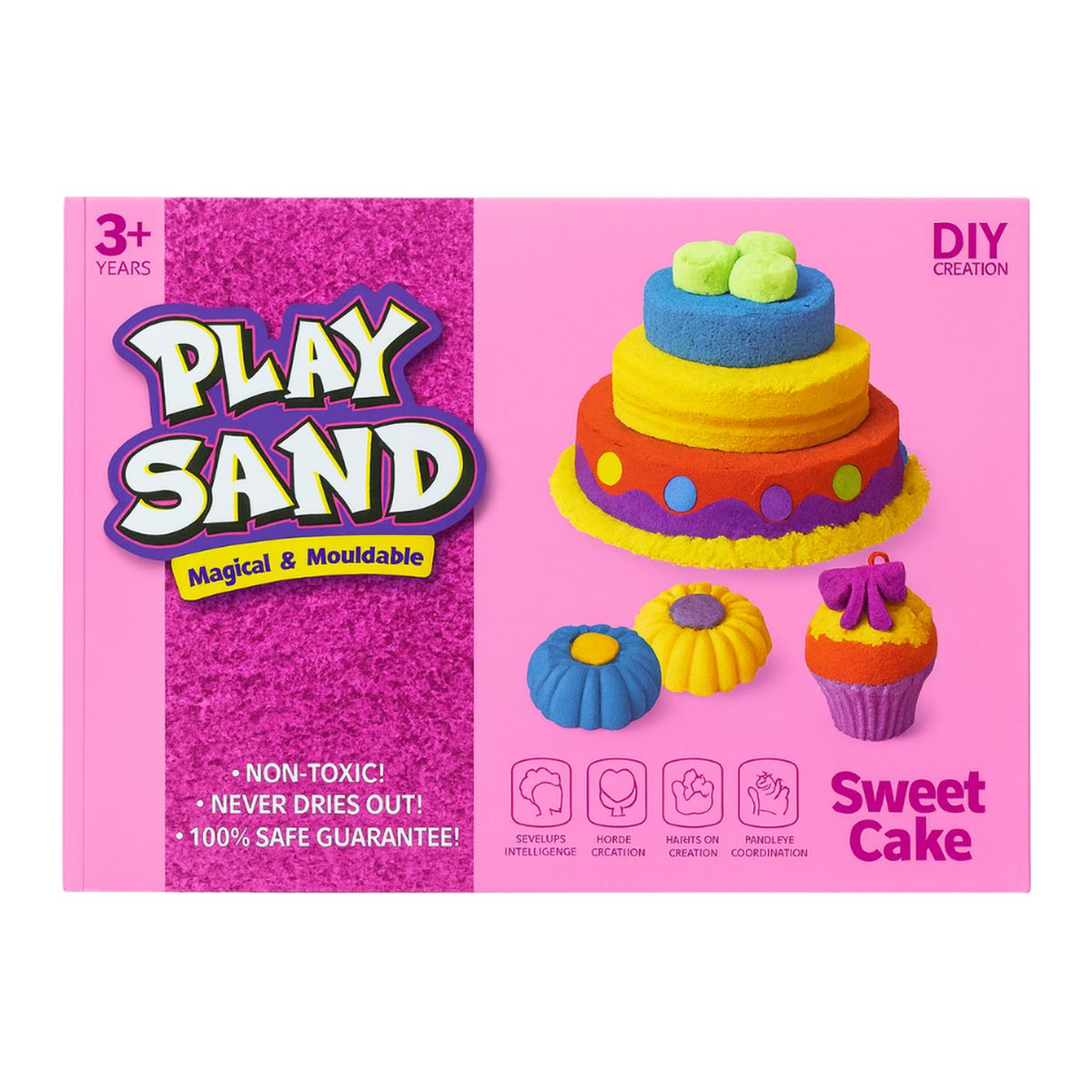 GENERICO - Set De Arena Magica Infantil Con Accesorios y Moldes Variado - Rosa