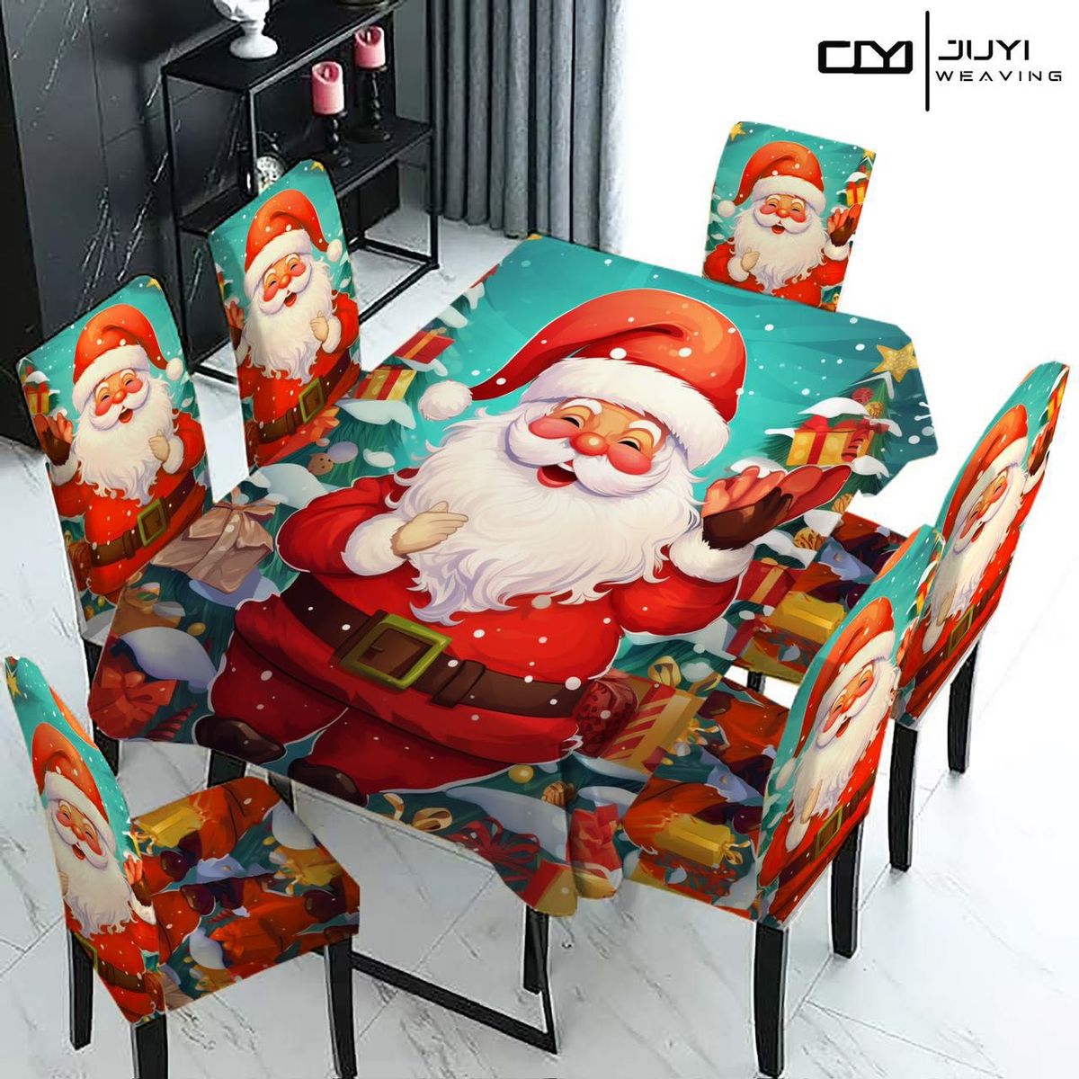 GENERICO - Set Mantel de Mesa  Fundas Para Silla Navideño