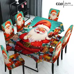 GENERICO - Set Mantel de Mesa Fundas Para Silla Navideño