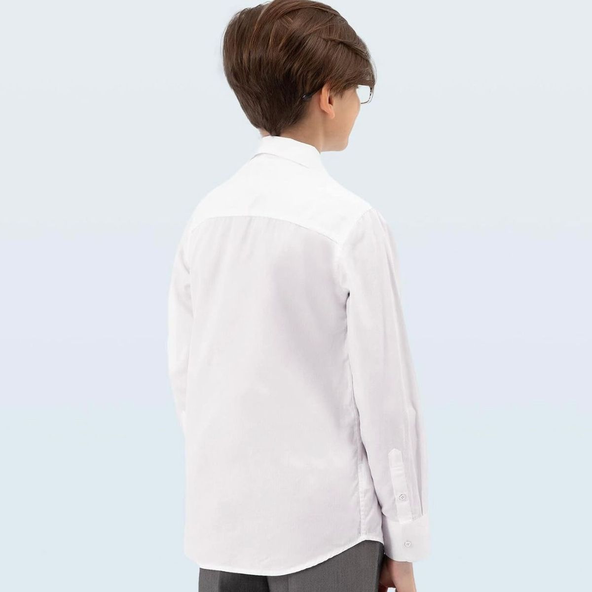 XPRESS RECHARGE - Camisa blanca de vestir para niño manga larga Elegante y cómoda
