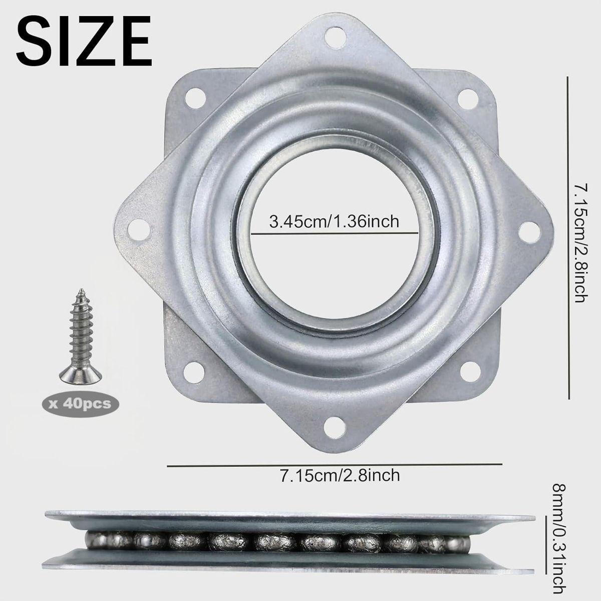ATURE - Conjunto De 4 Base De Mueble Platos Giratorios 71*71*8mm