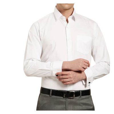Imagen 2 del producto Camisa blanca de vestir para hombre con gemelos Elegancia y clásica
