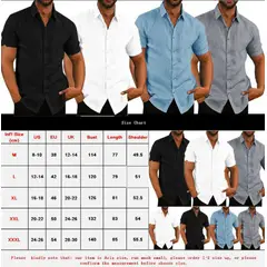 XPRESS RECHARGE - Camisa negra de lino para hombre manga corta de alta calidad