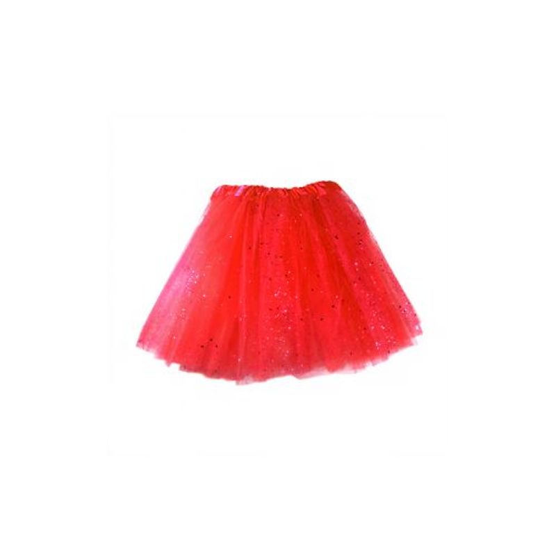 GENERICO - Falda Ballerina Adulto Escarcha Rojo 40Cm X 1 Unidad