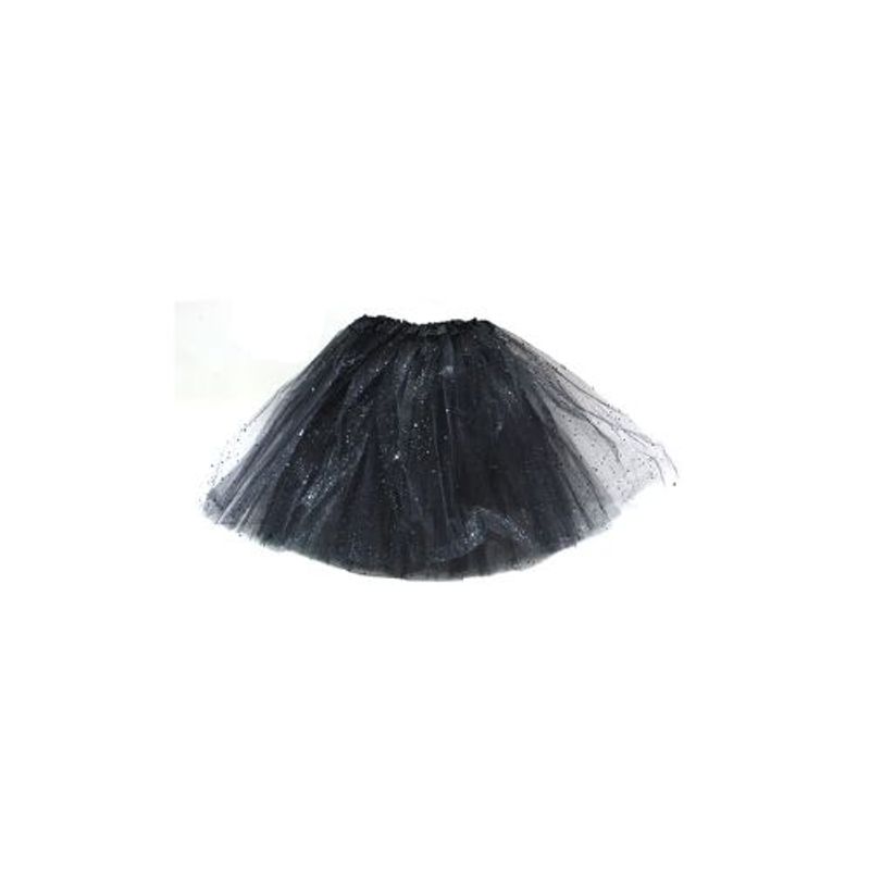 GENERICO - Falda Ballerina Adulto Escarcha Negro 40Cm X 1 Unidad
