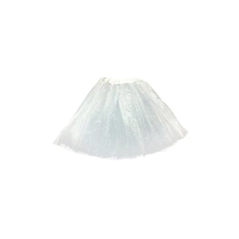 GENERICO - Falda Ballerina Adulto Escarcha Blanco 40Cm X 1 Unidad