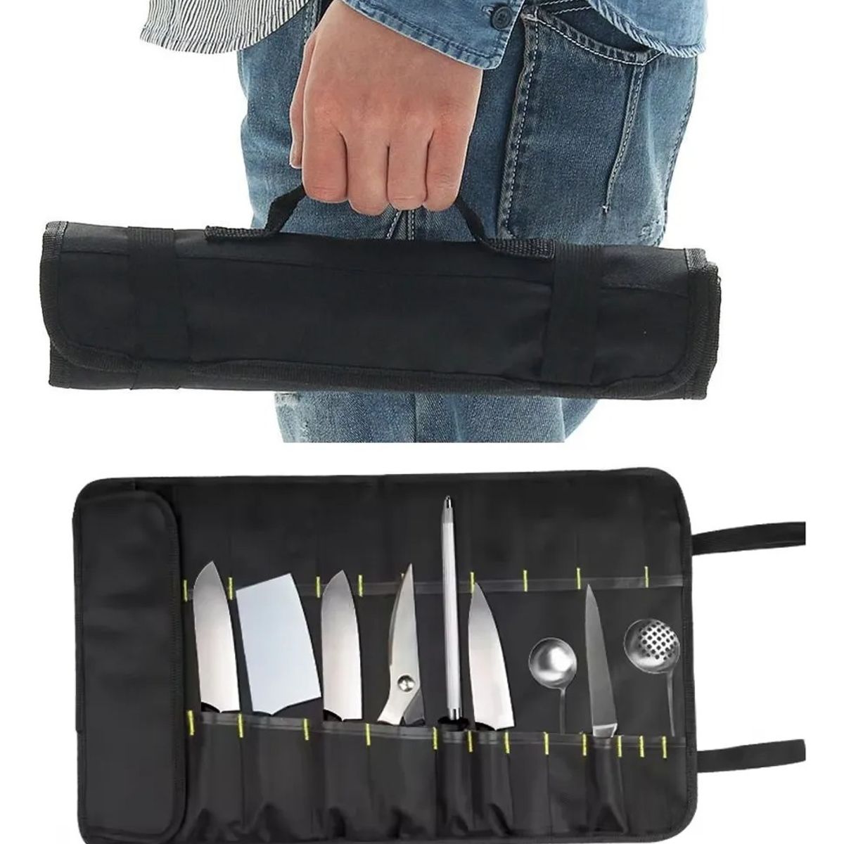 GENERICO - Bolso Porta Cuchillos Chef Estuche Portátil Cocina Oxford