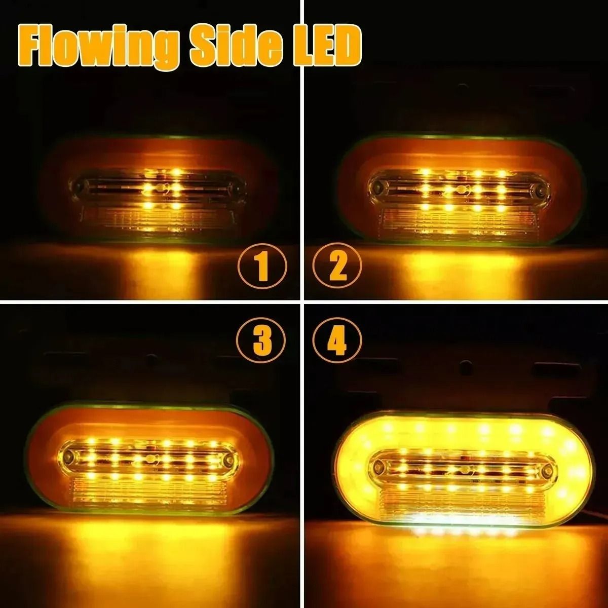 GENERICO - Pack 8 Foco Farol 24 Led Lateral Bicolor 12/24v Para Camión