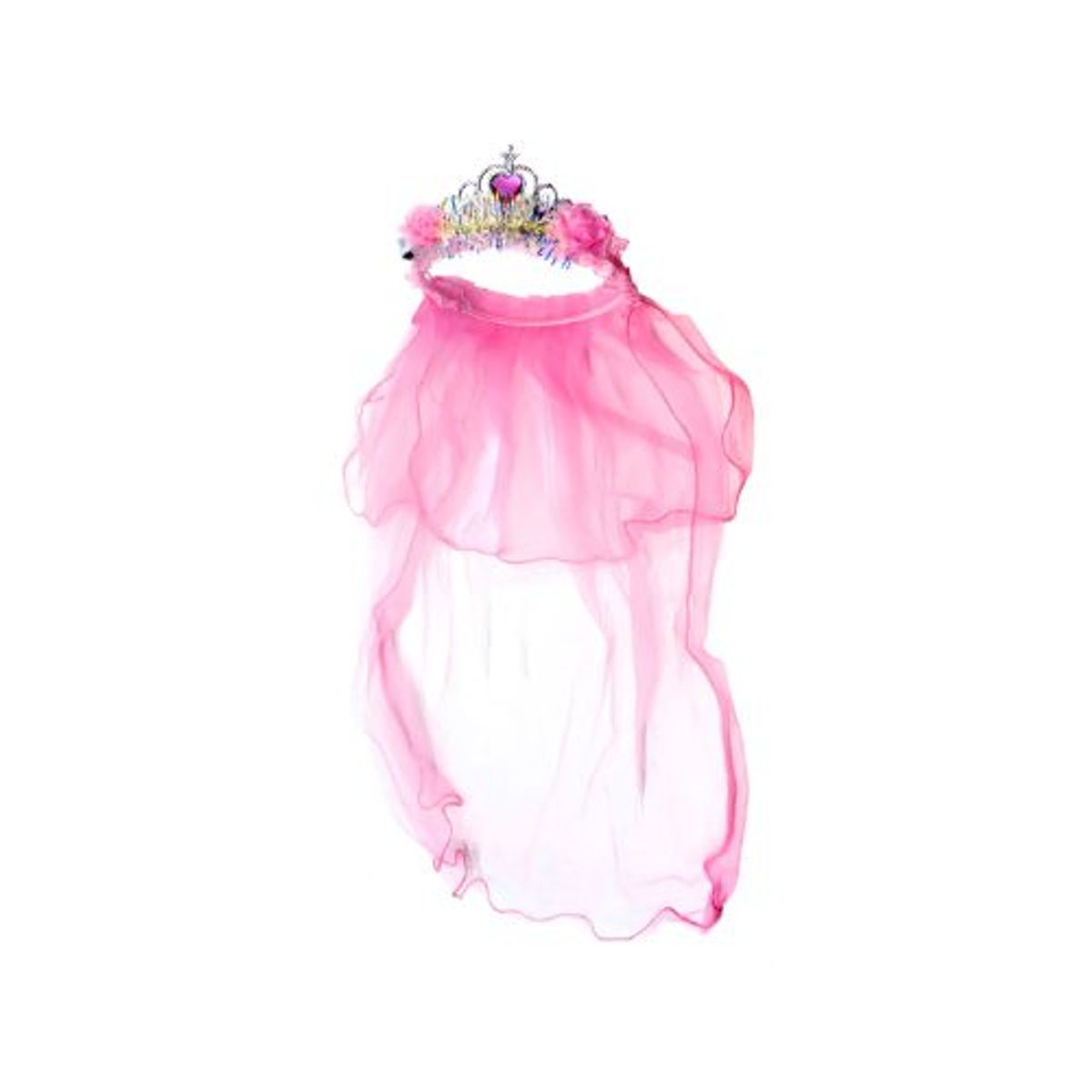 GENERICO - Cintillo Corona Led Corazon Velo Rosado 1 Unidad