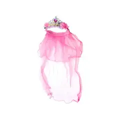 GENERICO - Cintillo Corona Led Corazon Velo Rosado 1 Unidad