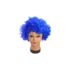 GENERICO - Peluca Afro Azul Rey 100Gr X 1 Unidad