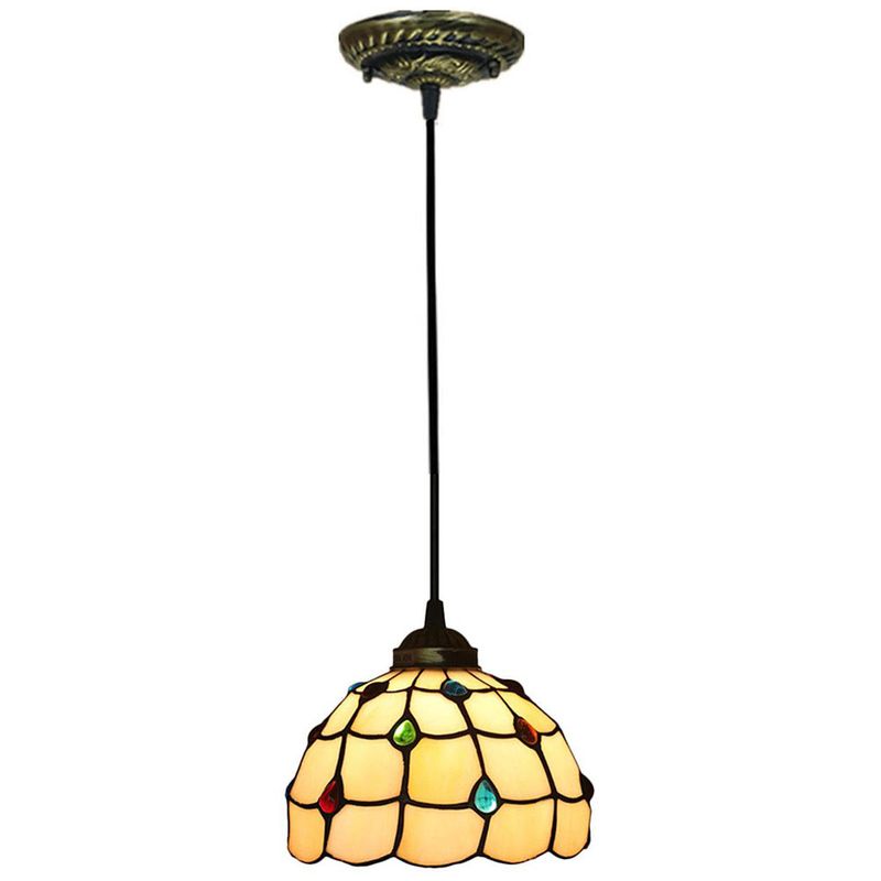 HOME NEAT - Lámpara colgante de techo Tiffany con Goteo en Vidrio 20cm E27