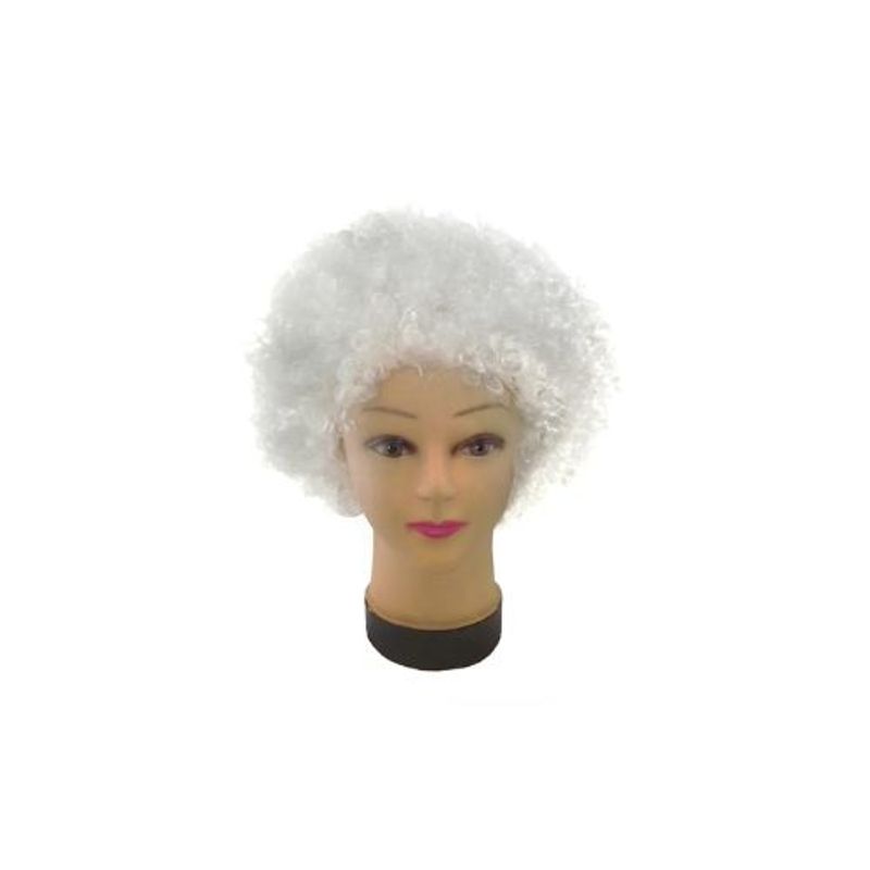 GENERICO - Peluca Afro Blanco 100Gr X 1 Unidad