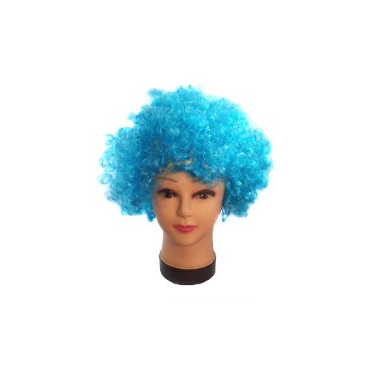 GENERICO - Peluca Afro Celeste 100Gr X 1 Unidad