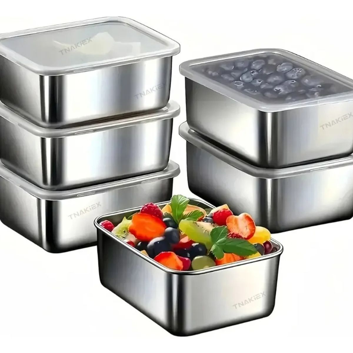 TNAKIEX - Recipientes Herméticos De Acero Inoxidable Para Cocina 6pzs