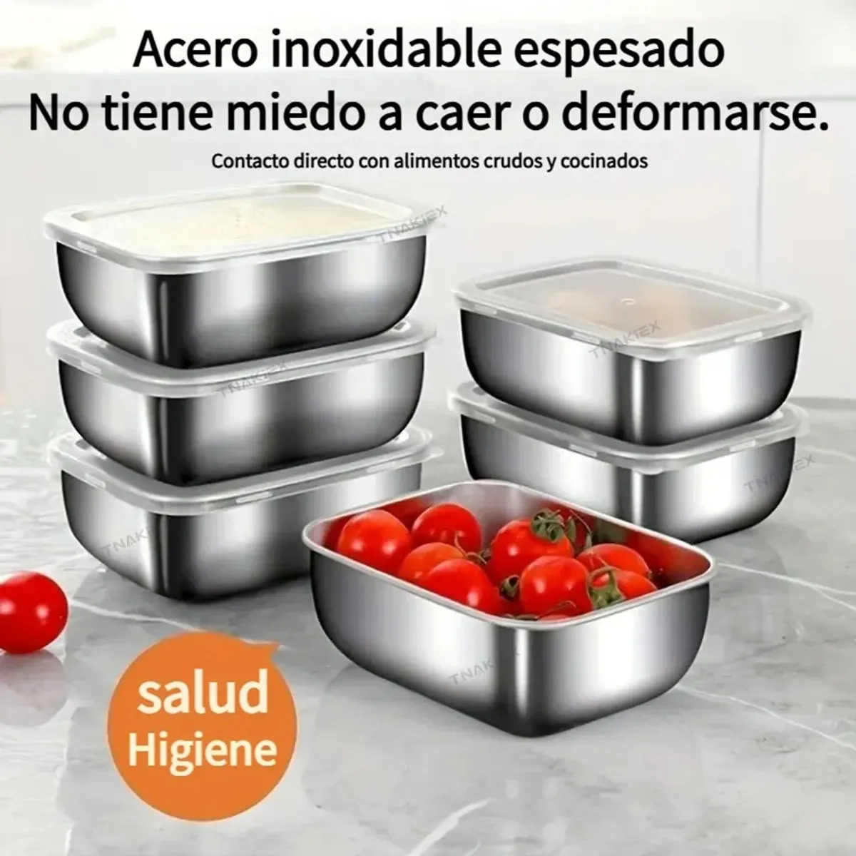 TNAKIEX - Recipientes Herméticos De Acero Inoxidable Para Cocina 6pzs