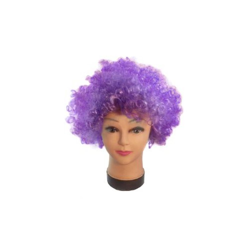GENERICO - Peluca Afro Morado Fuerte 100Gr X 1 Unidad