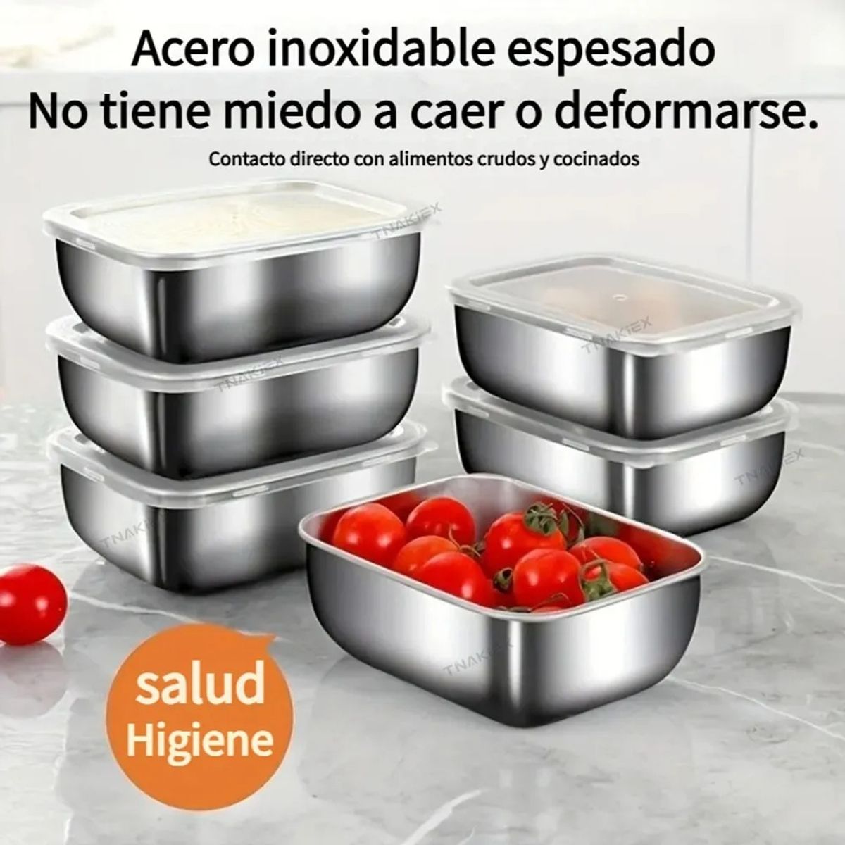 Recipientes Herméticos De Acero Inoxidable Para Cocina 6pzs, marca TNAKIEX - Foto 2