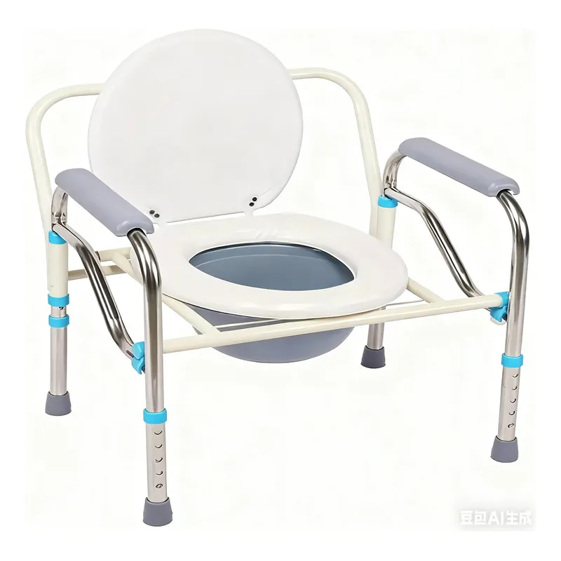 ANYHOGAR - Baño Inodoro Wc Portátil Plegable Silla Ducha Color Blanco