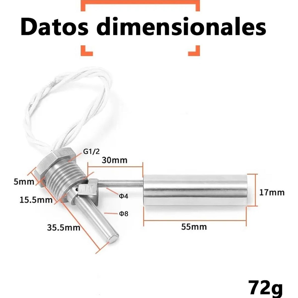 GENERICO - Sensor Magnético Inox Flotante Nivel Reed Switch Max
