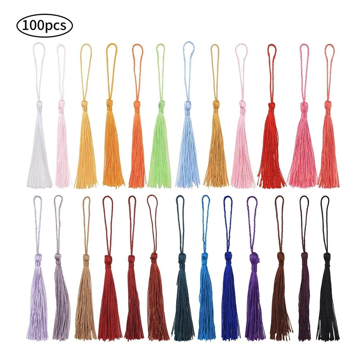 GENERICO - 100 Borlas Surtidas Para Manualidades Y Bisutería