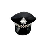 Sombrero Adulto Policia Negro X 1 Unidad