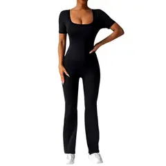 SUKHA - Enterito Push Up Manga Corta Flare Negro