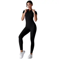 SUKHA - Enterito Manga Corta con Cierre Negro