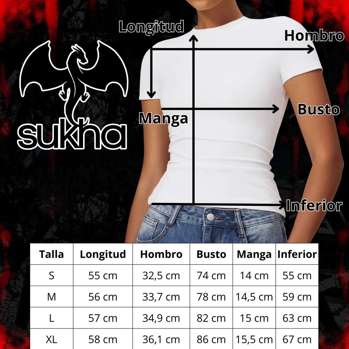 SUKHA - Polera manga corta Sukha Negro