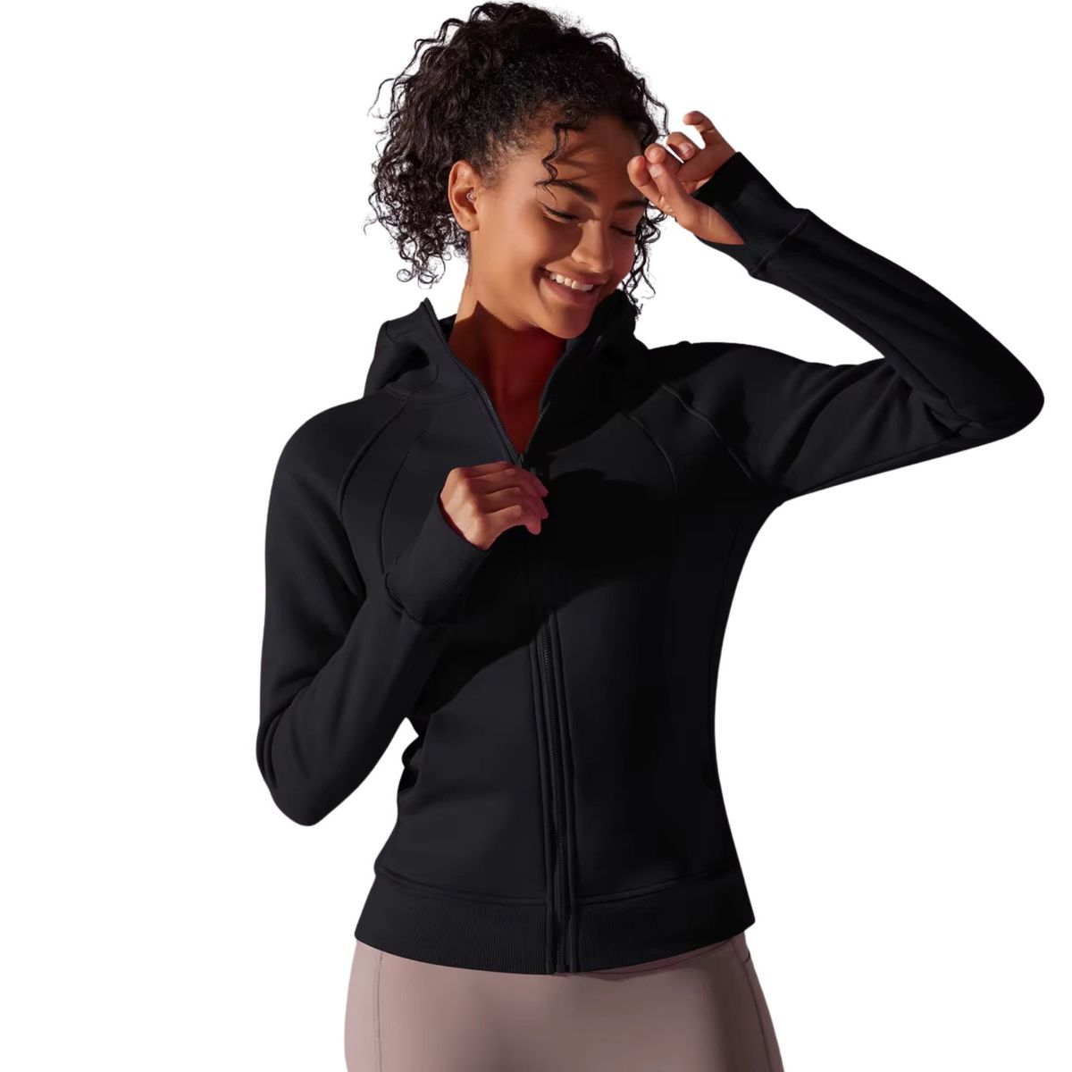 SUKHA - Poleron con cierre y capucha Sukha Negro