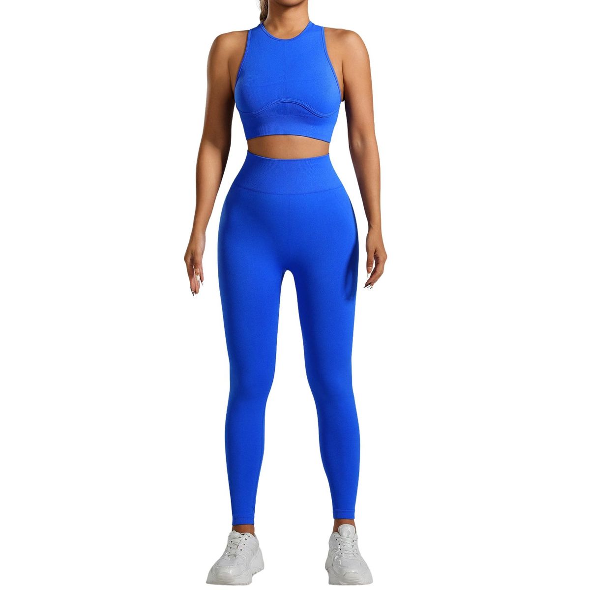 SUKHA - Conjunto push up tiro alto sin manga Sukha Azul