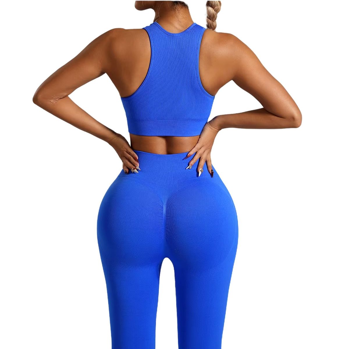 SUKHA - Conjunto push up tiro alto sin manga Sukha Azul