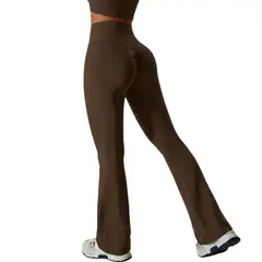 SUKHA - Calza push up tiro alto recto Cafe
