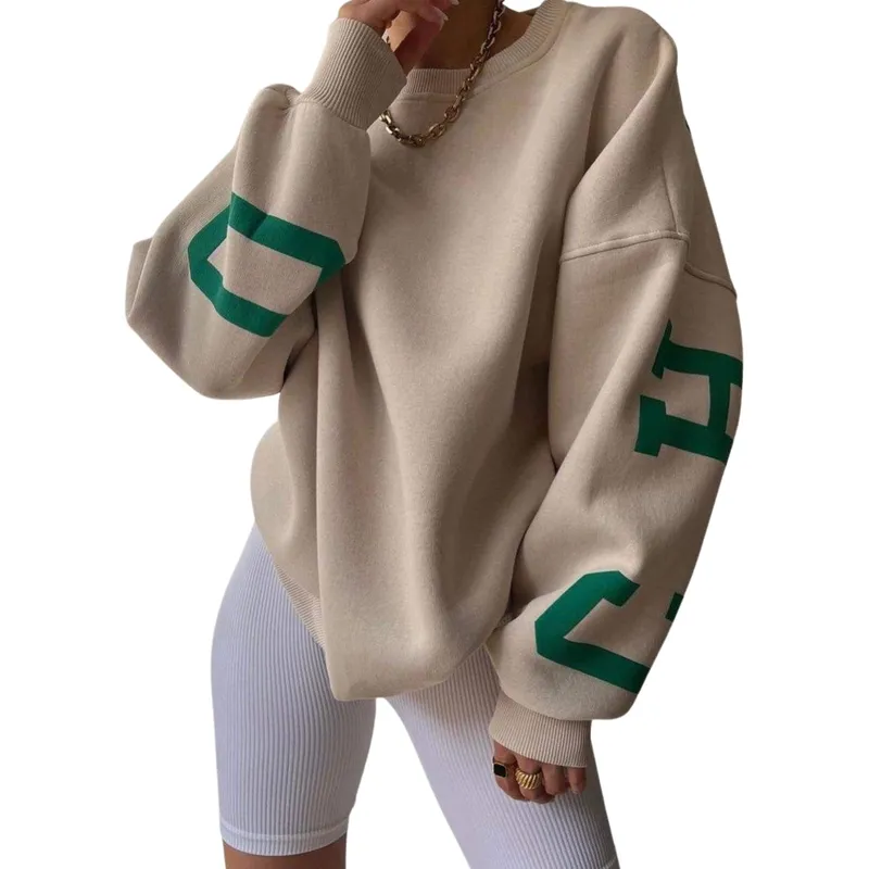 SUKHA - Poleron Manga Larga Oversize Sukha Beige