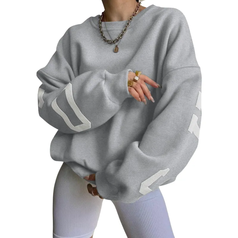 SUKHA - Poleron Manga Larga Oversize Sukha Gris