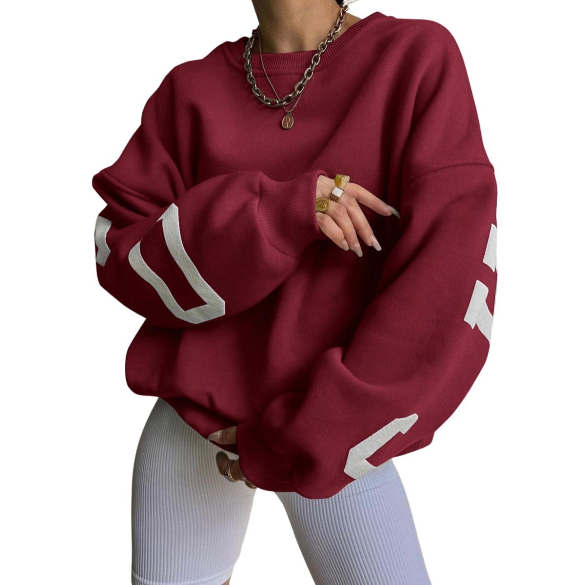 SUKHA - Poleron Manga Larga Oversize Sukha Rojo