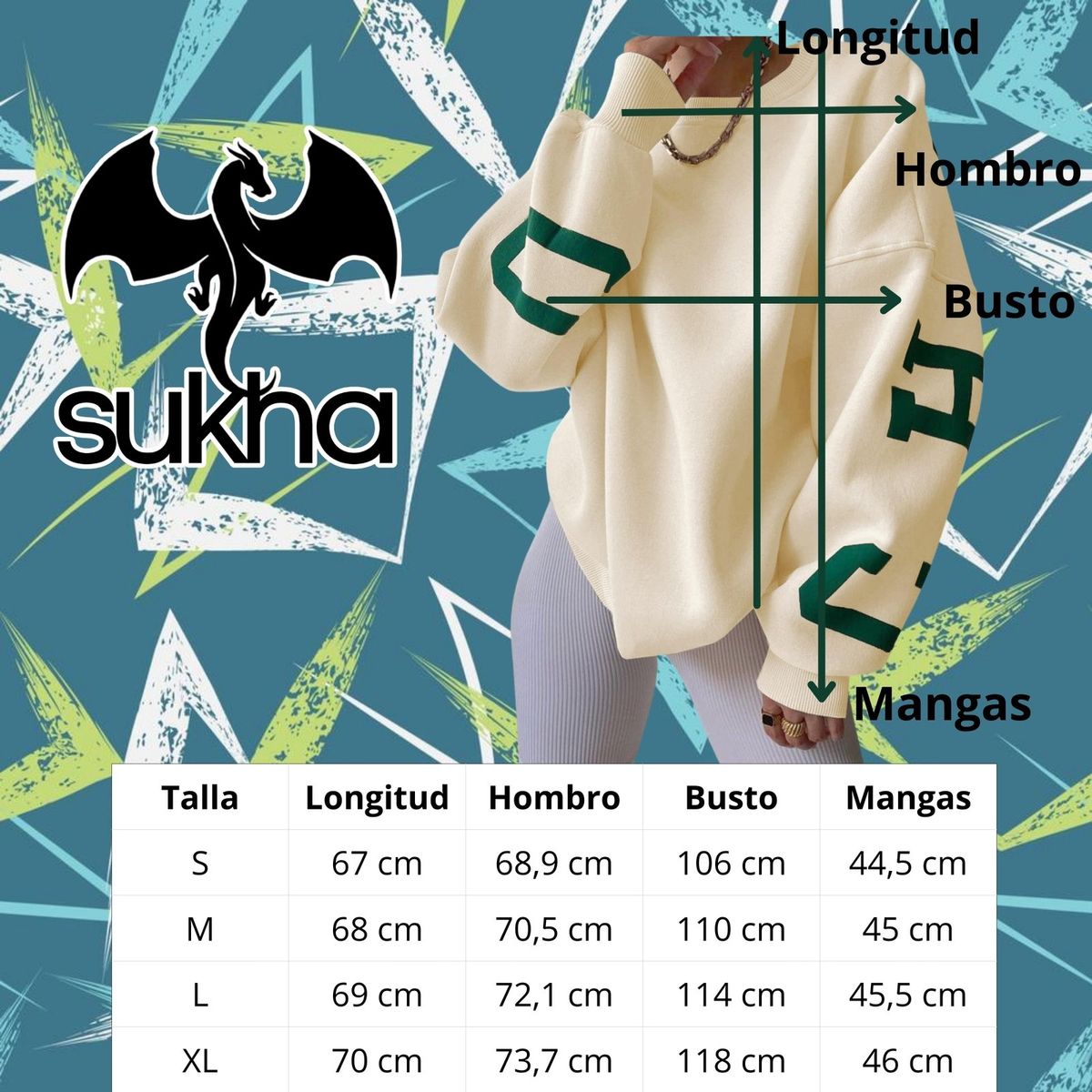 SUKHA - Poleron Manga Larga Oversize Sukha Rojo