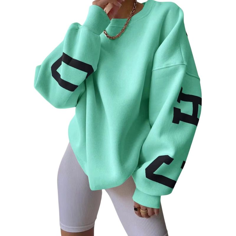 SUKHA - Poleron Manga Larga Oversize Sukha Verde Claro