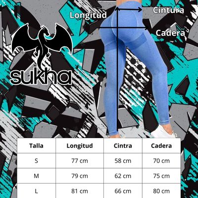 Imagen 2 del producto Calzas Leggings Push Up Soporte Tiro Alto Azul