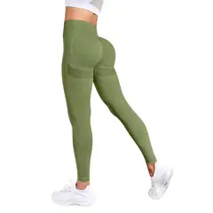 SUKHA - Calzas Leggings Push Up Soporte Tiro Alto Verde