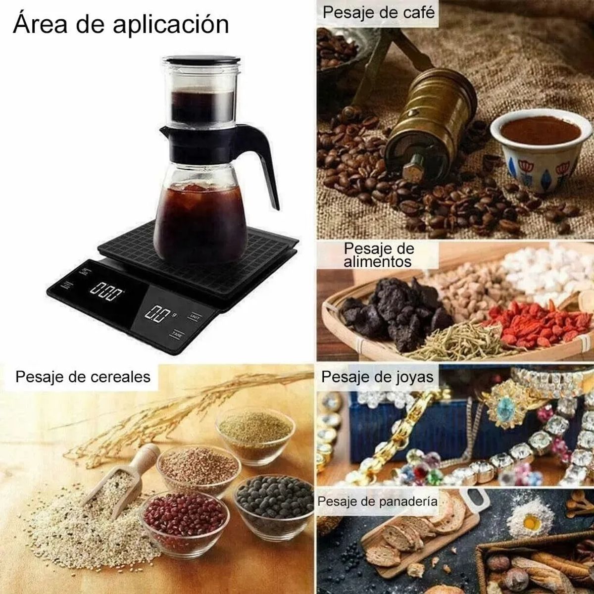 GENERICO - Báscula Digital De Cocina Con Gramera Precisa Y Cronómetro