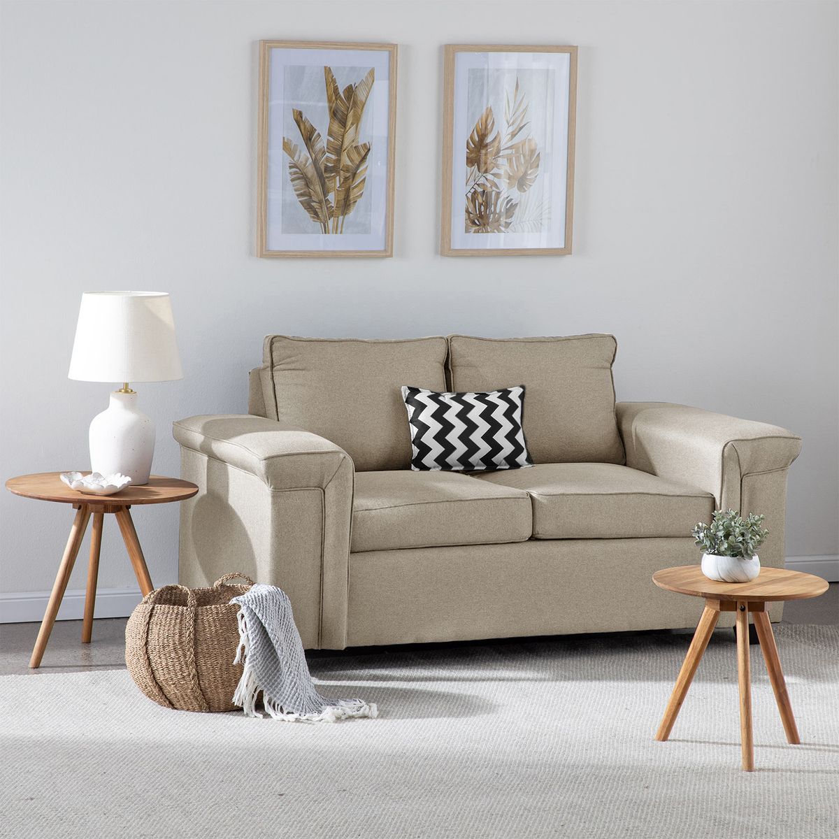 MUEBLES COTTONI - Sofá 2 cuerpos Sicilia Tela