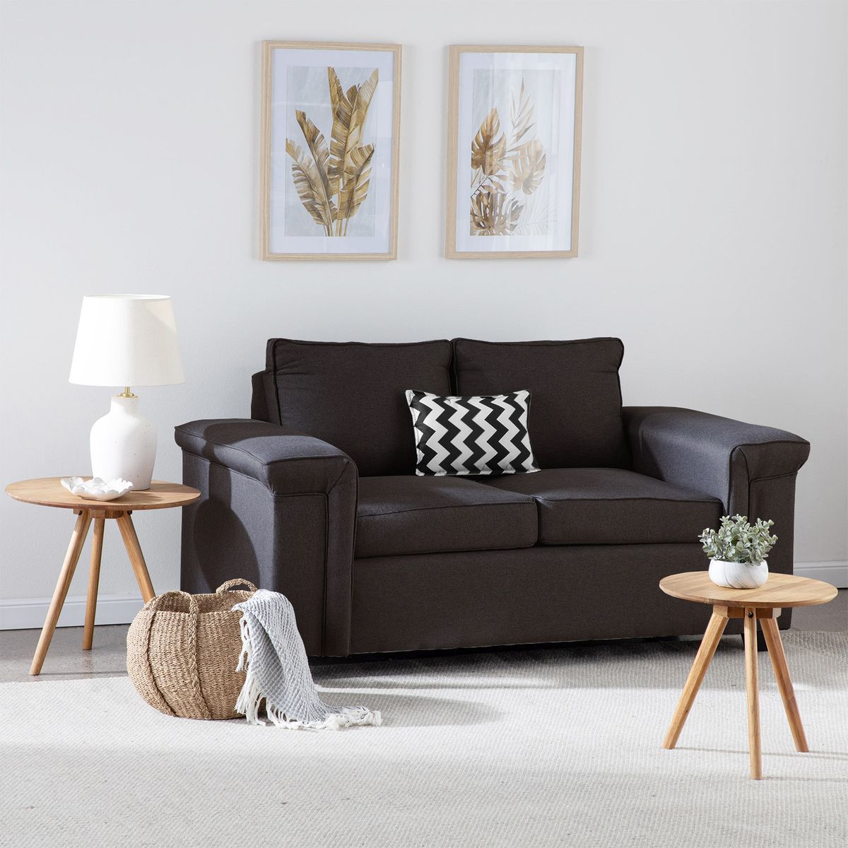 MUEBLES COTTONI - Sofá 2 cuerpos Sicilia Tela