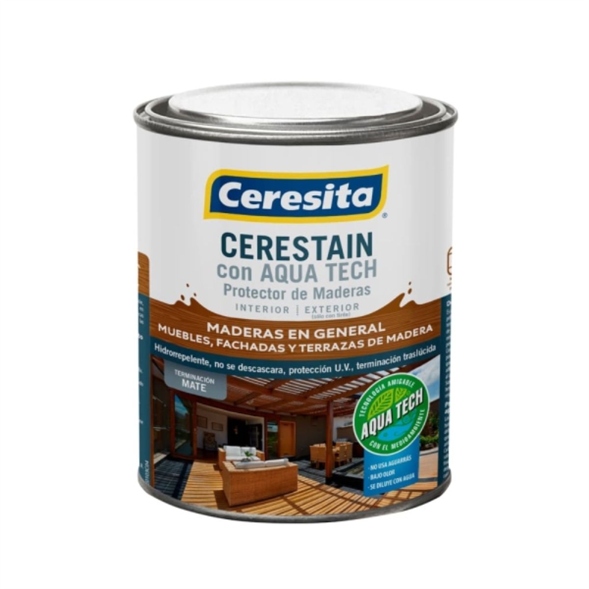 CERESITA - Protector de madera Cerestain Aqua Tech natural 1/4 gal