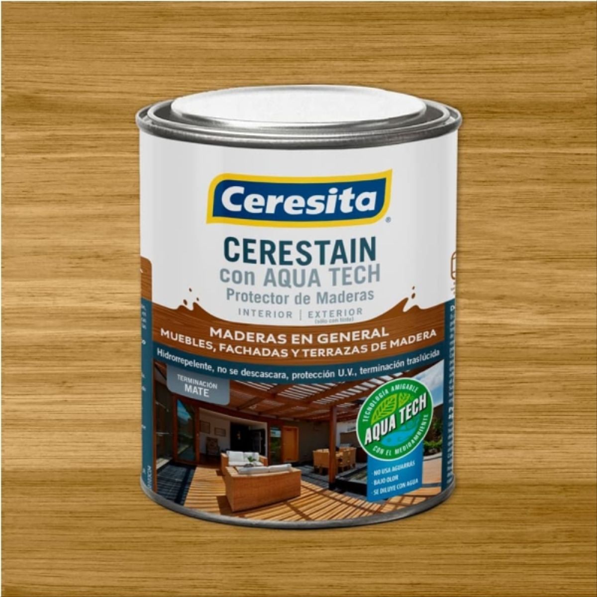 CERESITA - Protector de madera Cerestain Aqua Tech natural 1/4 gal