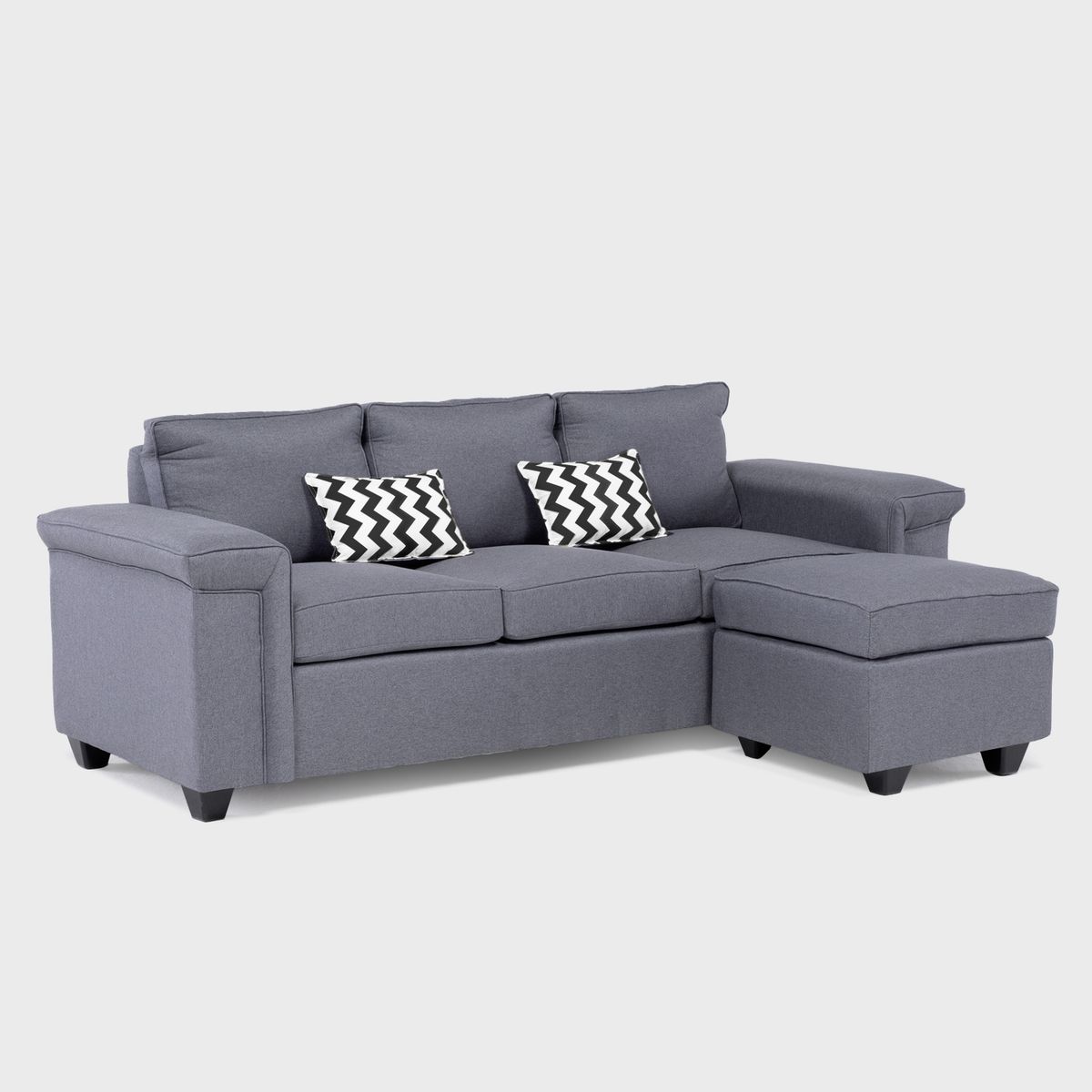 MUEBLES COTTONI - Sofá 3 cuerpos Sicilia + 1 Pouf Tela