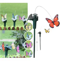 GENERICO - Estaca de Jardín Solar De Mariposa Decorativa Giratoria