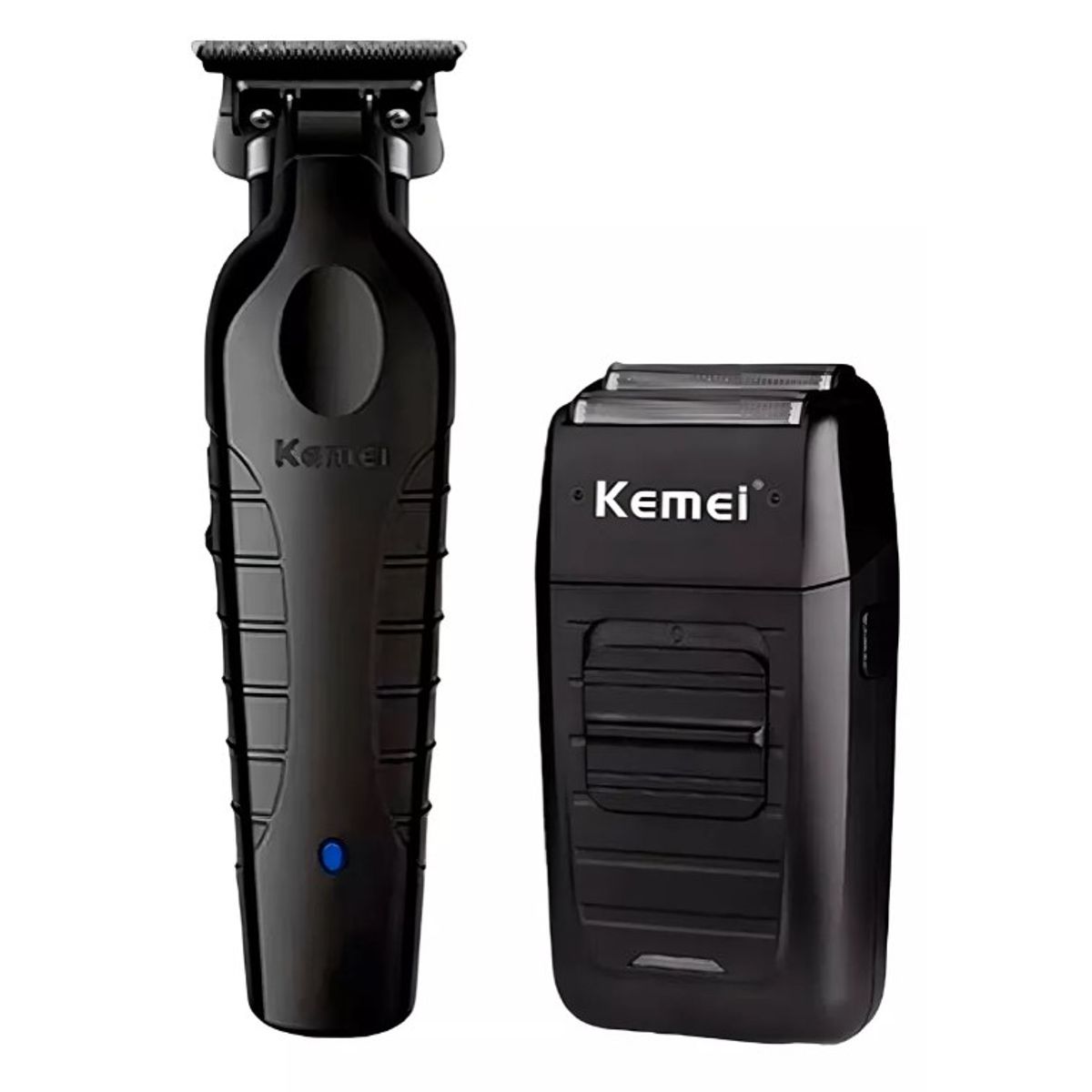 KEMEI - Combo Patillera Trimmer Kemei 2299 + Shever Kemei 1102 Color Negro