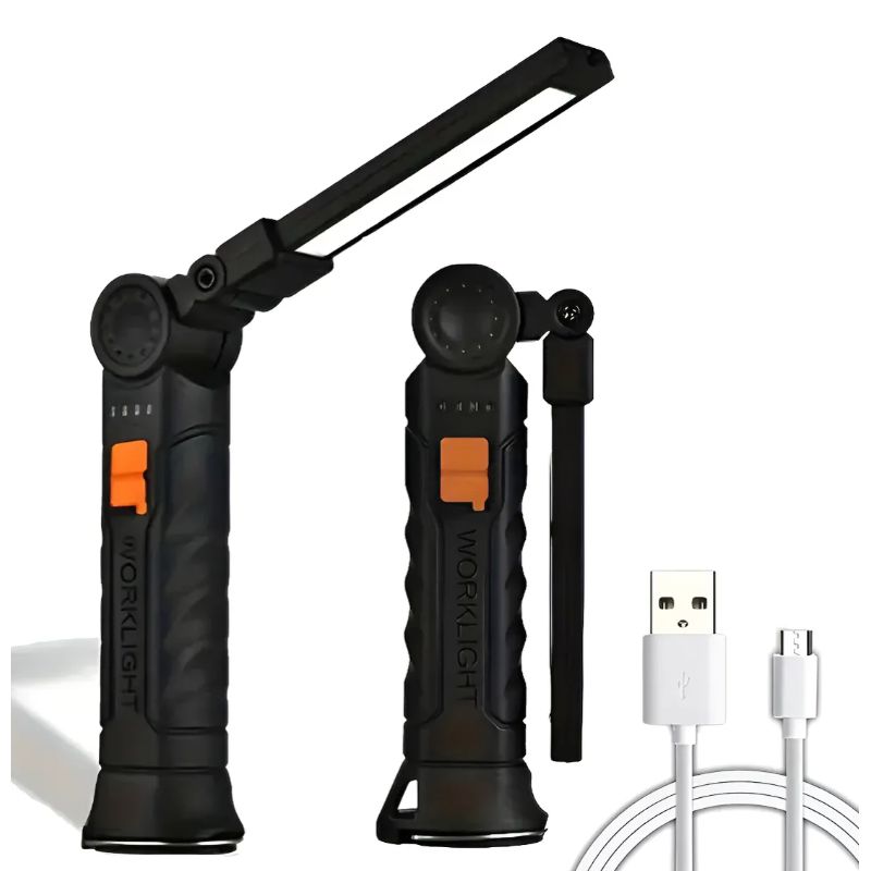 GENERICO - Linterna Táctica De Trabajo Cob Led Plegable Recargable